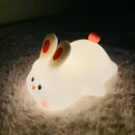 1pc Cute Rabbit-shaped USB Rechargeable Silicone Night Light for Bedroom - Eye Protection Sleep Bedside Lamp Desk Lighting photo review