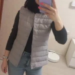 2023 New Women Sleeveless Puffer Jacket Spring Winter Female 90% White Duck Down Ultra Lightweight Packable Warm Down Liner Vest photo review