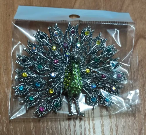 Women's Rhinestone Peacock Bird Brooches Unisex Animal Pins Multicolor Casual Party Accessories Gifts photo review