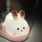 1pc Cute Rabbit-shaped USB Rechargeable Silicone Night Light for Bedroom - Eye Protection Sleep Bedside Lamp Desk Lighting photo review