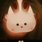 1pc Cute Rabbit-shaped USB Rechargeable Silicone Night Light for Bedroom - Eye Protection Sleep Bedside Lamp Desk Lighting photo review