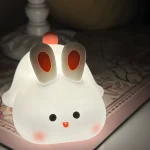 1pc Cute Rabbit-shaped USB Rechargeable Silicone Night Light for Bedroom - Eye Protection Sleep Bedside Lamp Desk Lighting photo review