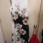 Flower Print New Casual Sleeveless Long Dress Women's V-Neck Printed Dress Swing Bohemian Retro Dresses photo review