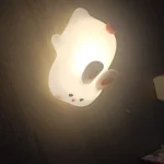 1pc Cute Rabbit-shaped USB Rechargeable Silicone Night Light for Bedroom - Eye Protection Sleep Bedside Lamp Desk Lighting photo review