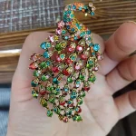 Women's Rhinestone Peacock Bird Brooches Unisex Animal Pins Multicolor Casual Party Accessories Gifts photo review