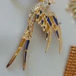 Beaut&Berry Sparkling Peace Dove Brooch for Women Rhinestone Ear of Wheat Pin Ukraine Casual Accessory Gift photo review