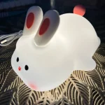 1pc Cute Rabbit-shaped USB Rechargeable Silicone Night Light for Bedroom - Eye Protection Sleep Bedside Lamp Desk Lighting photo review