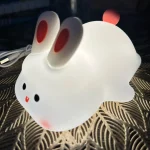 1pc Cute Rabbit-shaped USB Rechargeable Silicone Night Light for Bedroom - Eye Protection Sleep Bedside Lamp Desk Lighting photo review