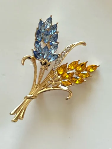 New Sparkling Rhinestone Ear of Wheat Brooches for Women Unisex Plant Pins 4-color Available Casual Party Accessories Gifts photo review