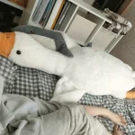 190cm Giant Long Plush White Goose Toy Stuffed Lifelike Big Wings Duck Hug Massage Throw Pillow Boyfriend Cushion For Girl photo review