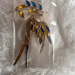 Beaut&Berry Sparkling Peace Dove Brooch for Women Rhinestone Ear of Wheat Pin Ukraine Casual Accessory Gift photo review