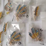 New Three head Rhinestone Ear of Wheat Brooches for Women Unisex Botanical Pins 2-color Available Casual Party Accessories Gifts photo review