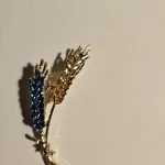 Beaut&Berry Ear of Wheat Brooches for Women Rhinestone Blue and Yellow Plant Pins 5-Color Unisex Casual Accessories Gifts photo review