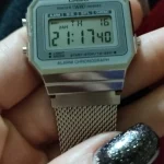 Casio Retro Digital Men's Watch Business Small Silver Gold Watch Series Small Square Watch Watch Multi-Functional Date Stopwatch photo review