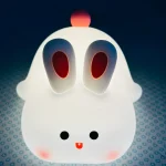 1pc Cute Rabbit-shaped USB Rechargeable Silicone Night Light for Bedroom - Eye Protection Sleep Bedside Lamp Desk Lighting photo review