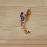 Beaut&Berry Ear of Wheat Brooches for Women Rhinestone Blue and Yellow Plant Pins 5-Color Unisex Casual Accessories Gifts photo review