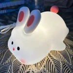 1pc Cute Rabbit-shaped USB Rechargeable Silicone Night Light for Bedroom - Eye Protection Sleep Bedside Lamp Desk Lighting photo review