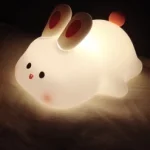 1pc Cute Rabbit-shaped USB Rechargeable Silicone Night Light for Bedroom - Eye Protection Sleep Bedside Lamp Desk Lighting photo review