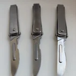 Hollow Out Handle Folding Knife Stainless Steel EDC Keychain Pocket Knife Unpacking Surgical Selfdefense Tool Gift 10pcs Blades photo review