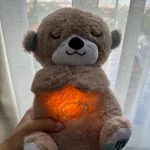 Baby Breath Baby Bear Soothes Otter Plush Toy Doll Toy Child Soothing Music Sleep Companion Sound And Light Doll Toy Gifts photo review