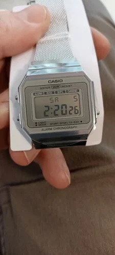 Casio Retro Digital Men's Watch Business Small Silver Gold Watch Series Small Square Watch Watch Multi-Functional Date Stopwatch photo review