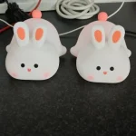 1pc Cute Rabbit-shaped USB Rechargeable Silicone Night Light for Bedroom - Eye Protection Sleep Bedside Lamp Desk Lighting photo review