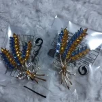 New Three head Rhinestone Ear of Wheat Brooches for Women Unisex Botanical Pins 2-color Available Casual Party Accessories Gifts photo review