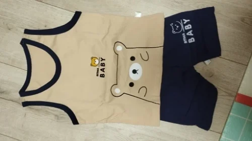 2PCS Children Clothing Vest Suit Children's Sets Summer Cotton T-Shirts Shorts Boys Girls Sleeveless Kids Clothes for baby photo review