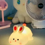 1pc Cute Rabbit-shaped USB Rechargeable Silicone Night Light for Bedroom - Eye Protection Sleep Bedside Lamp Desk Lighting photo review