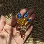 Beaut&Berry Ear of Wheat Brooches for Women Rhinestone Blue and Yellow Plant Pins 5-Color Unisex Casual Accessories Gifts photo review