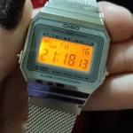 Casio Retro Digital Men's Watch Business Small Silver Gold Watch Series Small Square Watch Watch Multi-Functional Date Stopwatch photo review