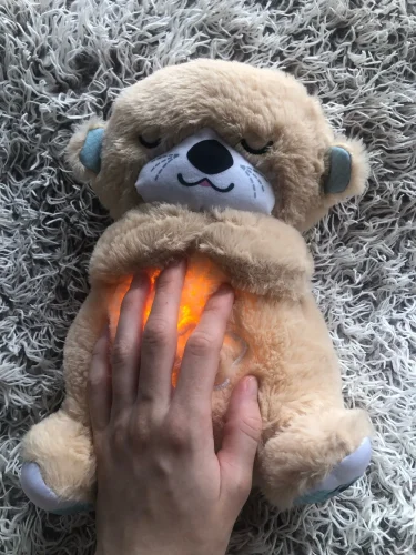 Baby Breath Baby Bear Soothes Otter Plush Toy Doll Toy Child Soothing Music Sleep Companion Sound And Light Doll Toy Gifts photo review