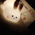 1pc Cute Rabbit-shaped USB Rechargeable Silicone Night Light for Bedroom - Eye Protection Sleep Bedside Lamp Desk Lighting photo review