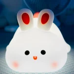 1pc Cute Rabbit-shaped USB Rechargeable Silicone Night Light for Bedroom - Eye Protection Sleep Bedside Lamp Desk Lighting photo review