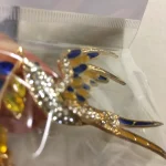 Beaut&Berry Sparkling Peace Dove Brooch for Women Rhinestone Ear of Wheat Pin Ukraine Casual Accessory Gift photo review