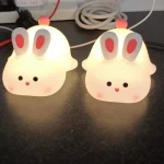 1pc Cute Rabbit-shaped USB Rechargeable Silicone Night Light for Bedroom - Eye Protection Sleep Bedside Lamp Desk Lighting photo review