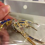 Beaut&Berry Sparkling Peace Dove Brooch for Women Rhinestone Ear of Wheat Pin Ukraine Casual Accessory Gift photo review