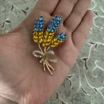 New Three head Rhinestone Ear of Wheat Brooches for Women Unisex Botanical Pins 2-color Available Casual Party Accessories Gifts photo review