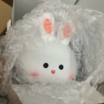 1pc Cute Rabbit-shaped USB Rechargeable Silicone Night Light for Bedroom - Eye Protection Sleep Bedside Lamp Desk Lighting photo review