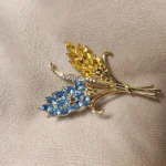 New Sparkling Rhinestone Ear of Wheat Brooches for Women Unisex Plant Pins 4-color Available Casual Party Accessories Gifts photo review