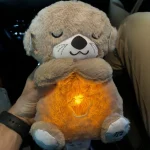 Baby Breath Baby Bear Soothes Otter Plush Toy Doll Toy Child Soothing Music Sleep Companion Sound And Light Doll Toy Gifts photo review