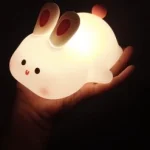 1pc Cute Rabbit-shaped USB Rechargeable Silicone Night Light for Bedroom - Eye Protection Sleep Bedside Lamp Desk Lighting photo review