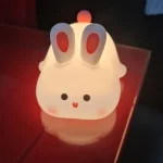 1pc Cute Rabbit-shaped USB Rechargeable Silicone Night Light for Bedroom - Eye Protection Sleep Bedside Lamp Desk Lighting photo review