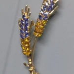 Beaut&Berry Trendy Ear of Wheat Brooches for Women Rhinestone Blue and Yellow Plant Pins 5-Color Unisex Casual Accessories Gifts photo review