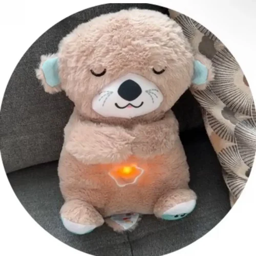 Baby Breath Baby Bear Soothes Otter Plush Toy Doll Toy Child Soothing Music Sleep Companion Sound And Light Doll Toy Gifts photo review